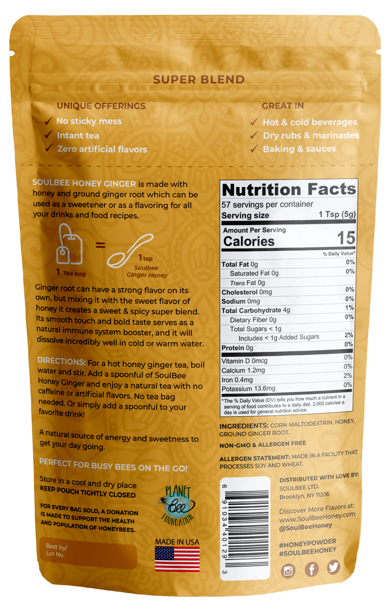 HONEY GINGER 10 oz – SoulBee Honey