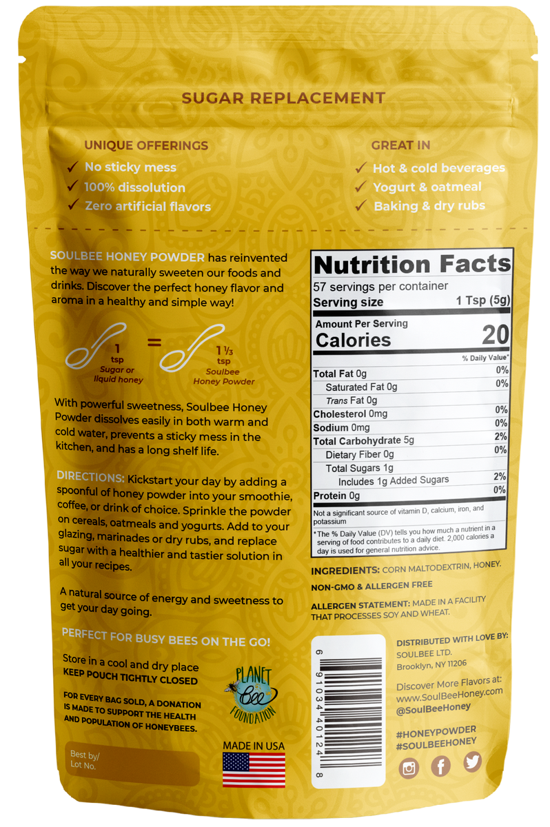 SoulBee HONEY POWDER 10oz - Natural Sweetener – SoulBee Honey